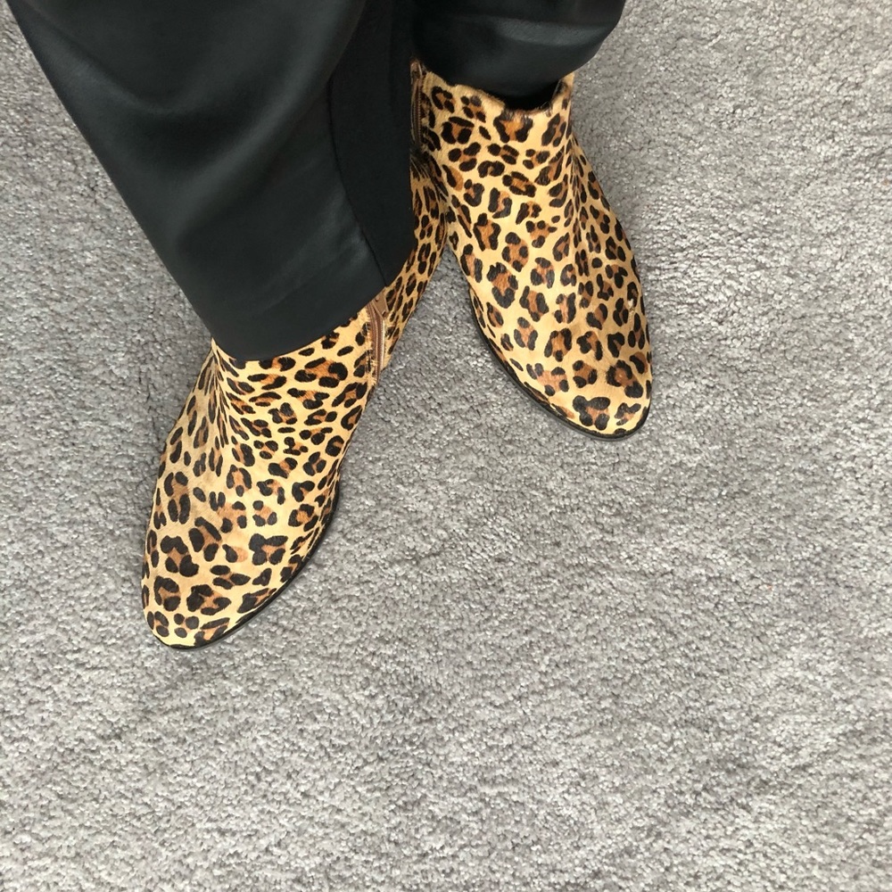 Leopard Skin Booties - Size 41 (US Size 10) - $55